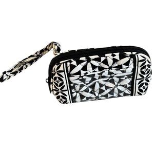 Elegant Black and White Patterned Wristlet